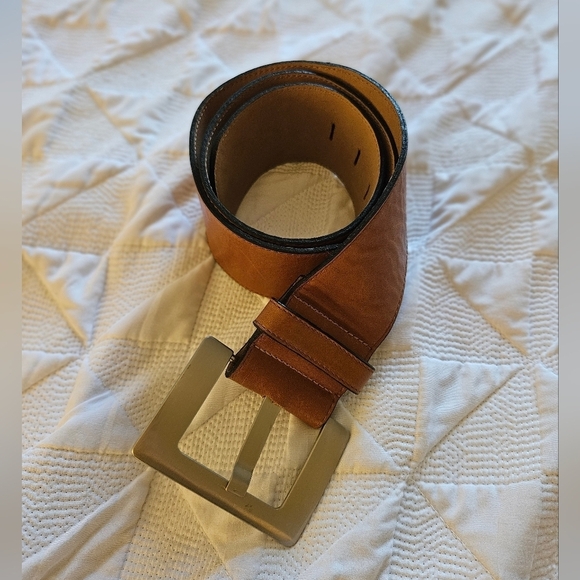 Leatherock Tan/ Camel Leather Wide Belt with Heavyduty Silver Buckle From Spain main image 7